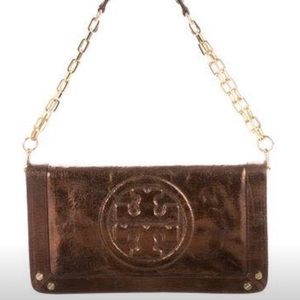Tory Burch Reva Metallic Clutch